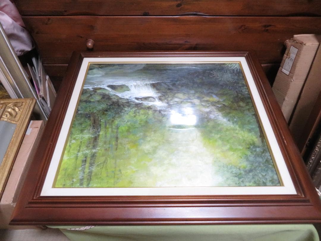 ◆  初夏の渓谷（仮題）　「H.Shimohira」　油彩　F10号   ◆