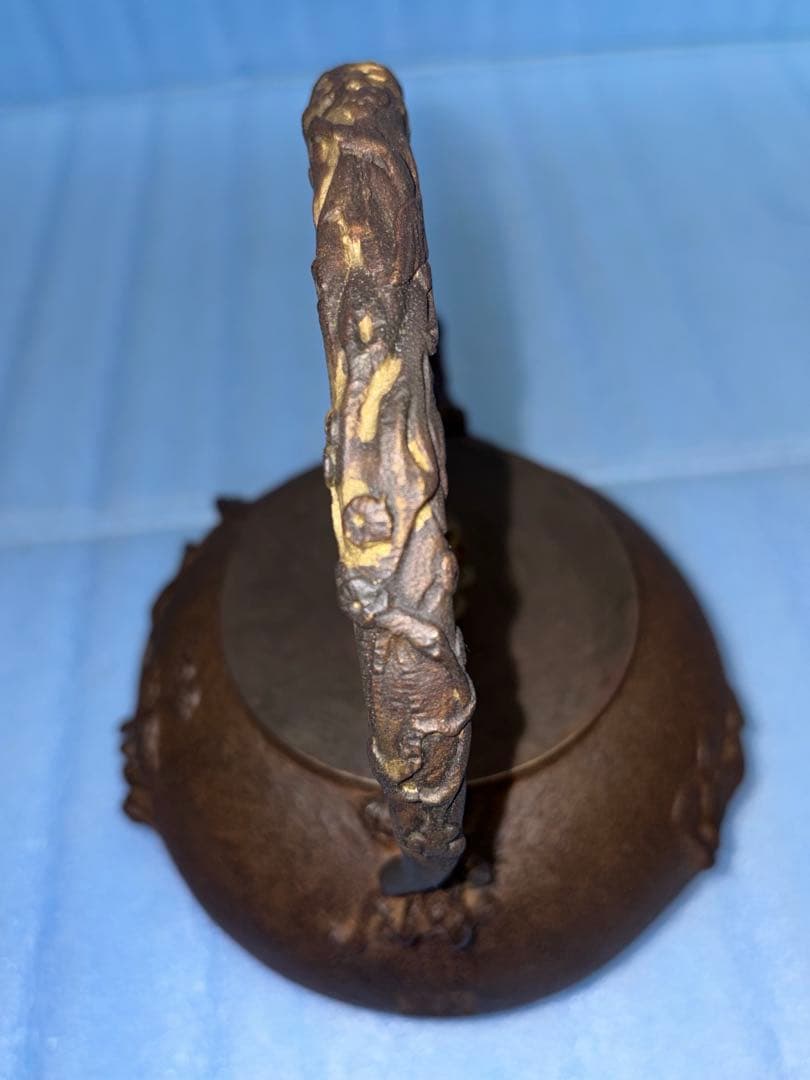 鉄瓶 亀文堂 金銀象嵌 亀文堂 貼付銀象嵌 鉄瓶 ◇『亀文