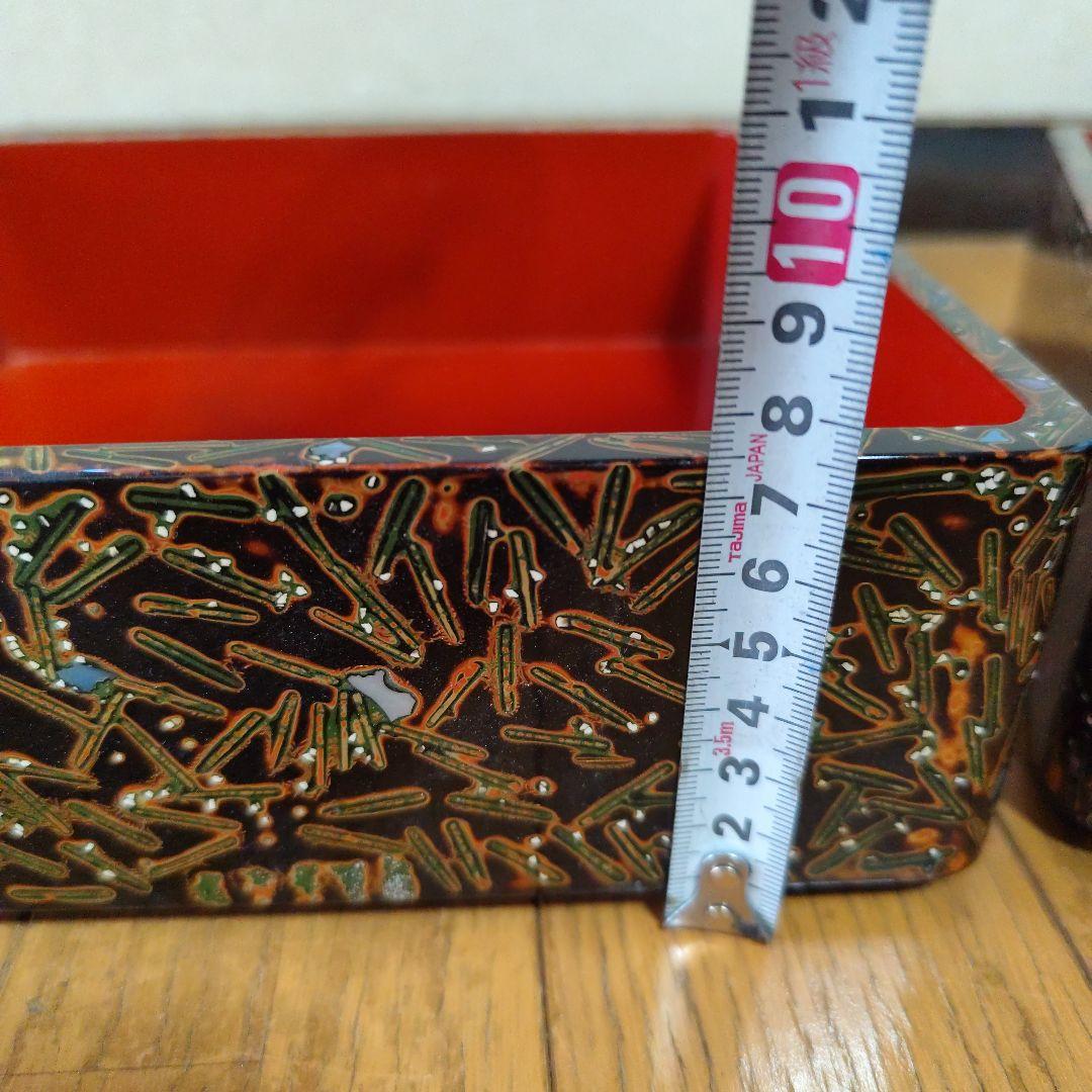 古代若狭塗 重箱5段蓋2枚台付き