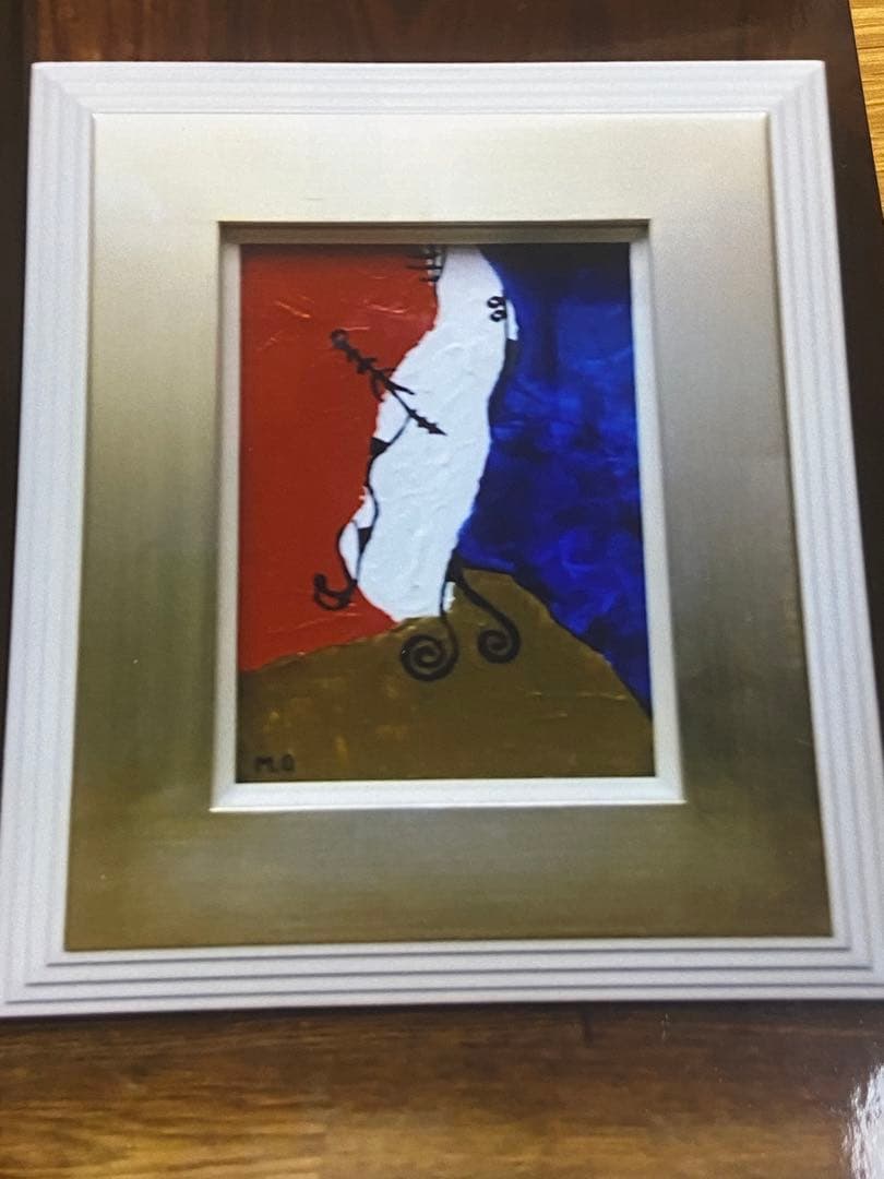 うずを持つ女　額縁入り　絵画　by M.Onishi