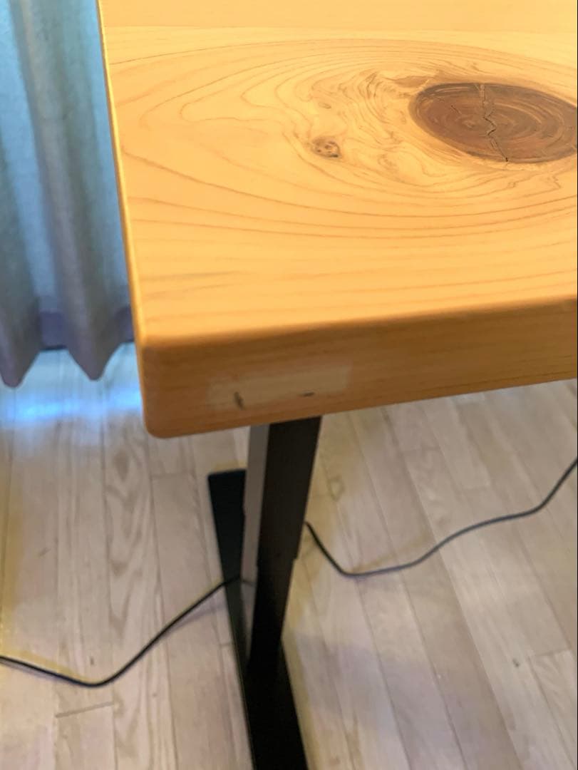 yyyyy　KANADEMONO無垢材ナチュラル天板 x スマート電動昇降