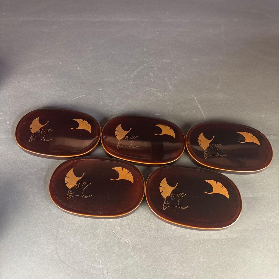 輪島塗　小判弁当箱　5点