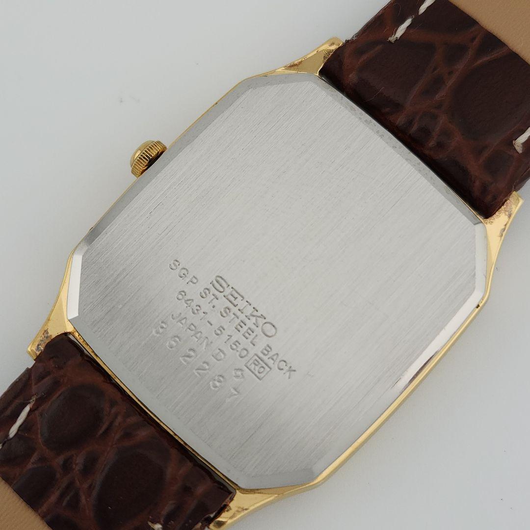 希少【新品電池】 SEIKO メンズ 腕時計 オクタゴン ゴールド 新品ベルト