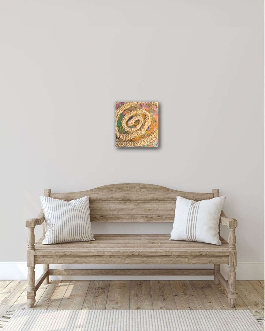 祈雨　白蛇　金色　神秘　絵　絵画　アクリル画　原画　　額付き　インテリアアート