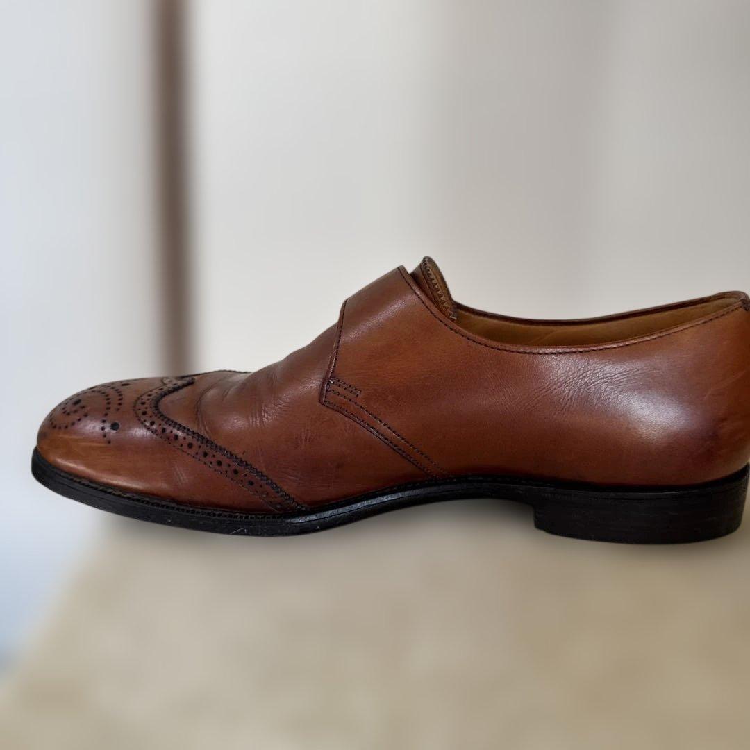 エドワードグリーン　ウィングチップモンクストラップシューズ　ブラウン６D