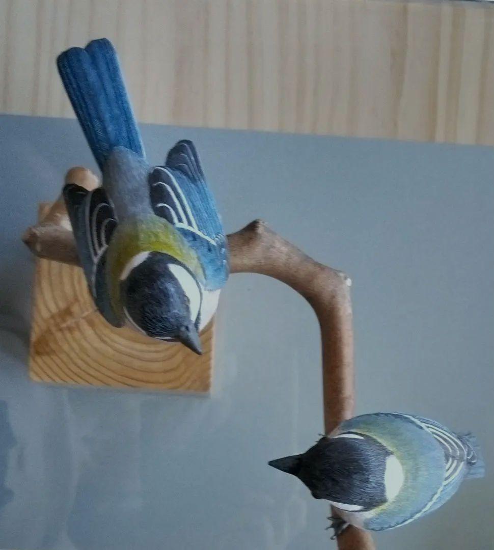 バードカービング シジュウカラ オス、メス