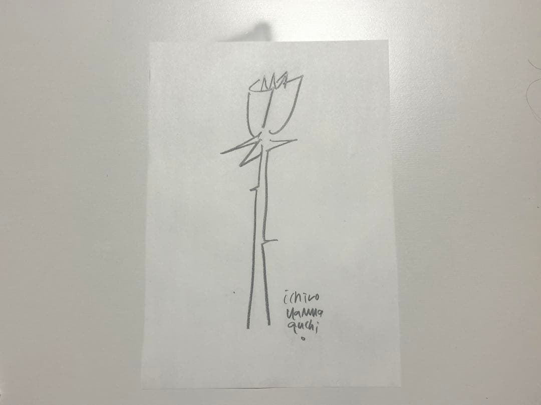 画家 山口一郎 原画 ドローイング バラの花 A4