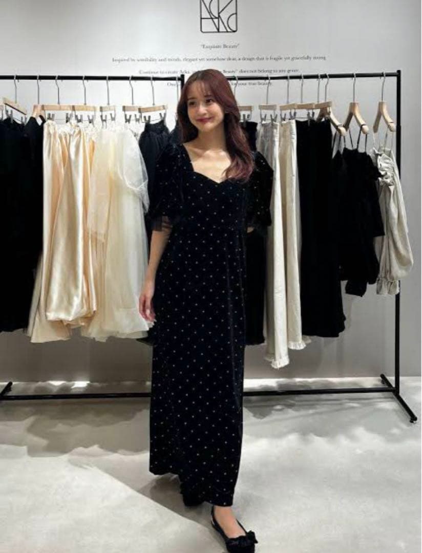 新品未使用】Acka. bijou dot velours dress - メルカリ