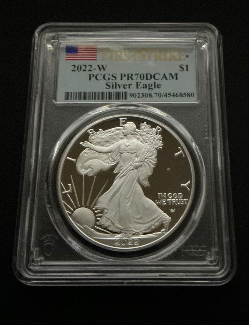 【最高鑑定】2022-W アメリカ イーグル銀貨 PCGS PR70 DCAM 最高鑑定】2022 アメリカ イーグル銀貨 PCGS PR70 DCAM FSの通販 by し