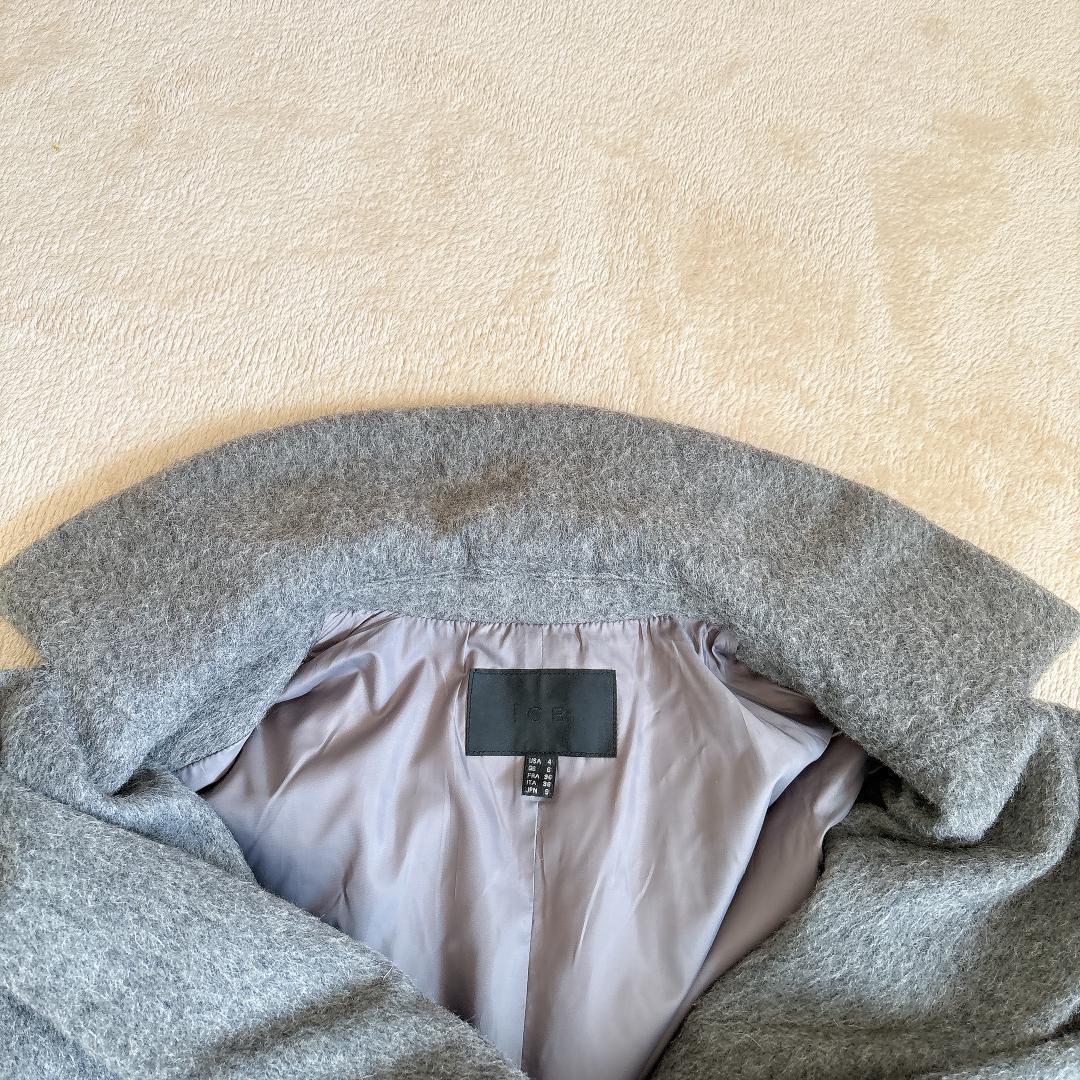 美品⭐️ICB アルパカ混 ダウン チェスターコート グレー 9 M ロング