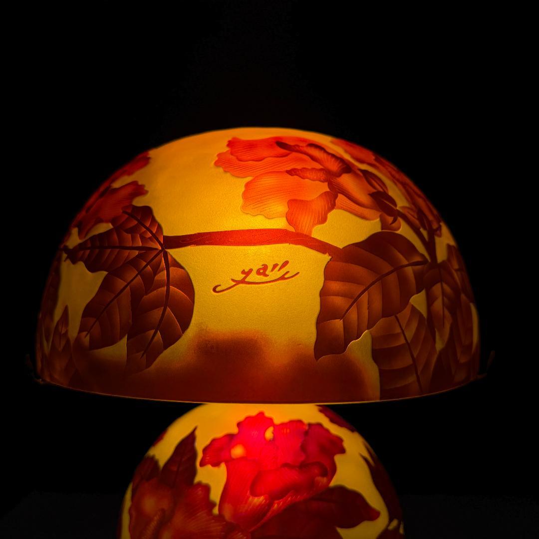 高さ35㎝【希少】【特大】エミールガレ風 レプリカ ランプ 卓上照明