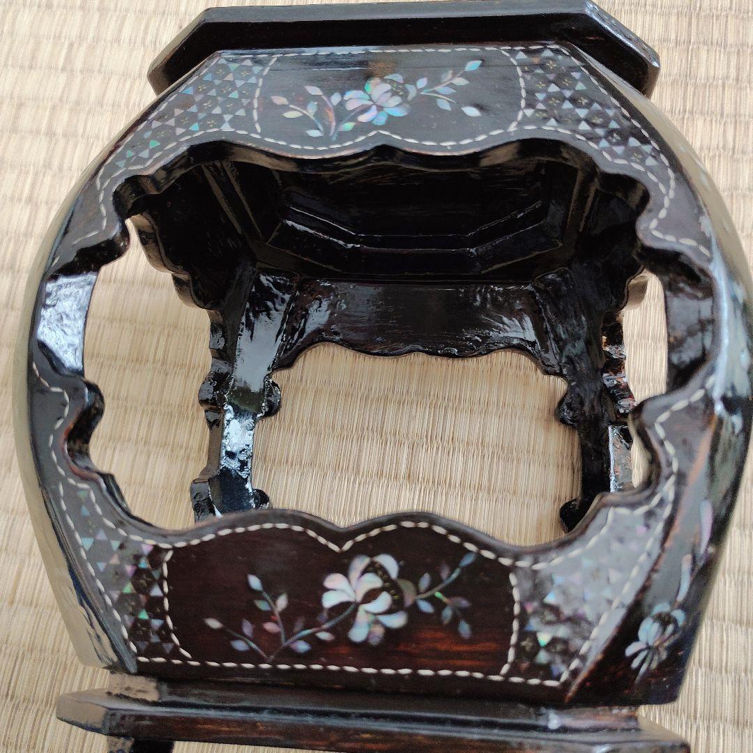 中国美術 唐物螺鈿 花台 黒漆 飾り台 椅子 アンティーク 古美術 2026年