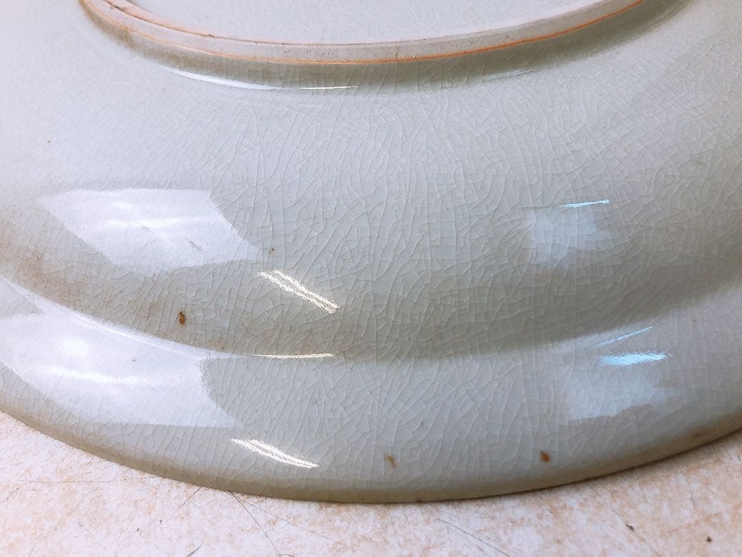 九谷焼 装飾皿 鷹図 松文様 飾り皿 裏印あり 観賞用 美術陶器