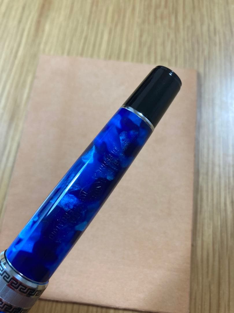 アウロラ 万年筆 青 14K金 Mニブ - メルカリ