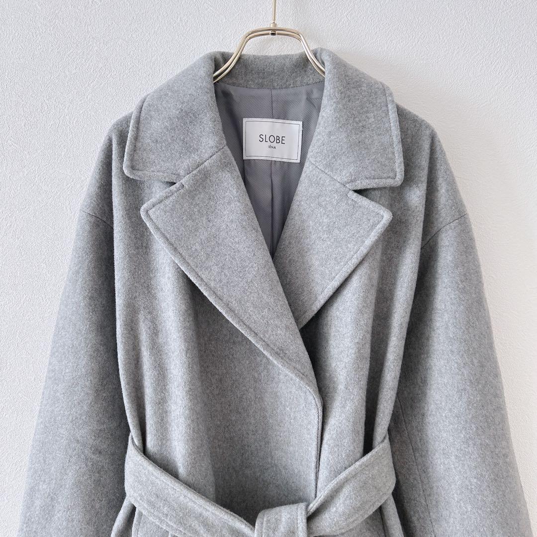 SLOBE IENA スローブイエナ(M)ベルト付 ウール100％ ロングコート