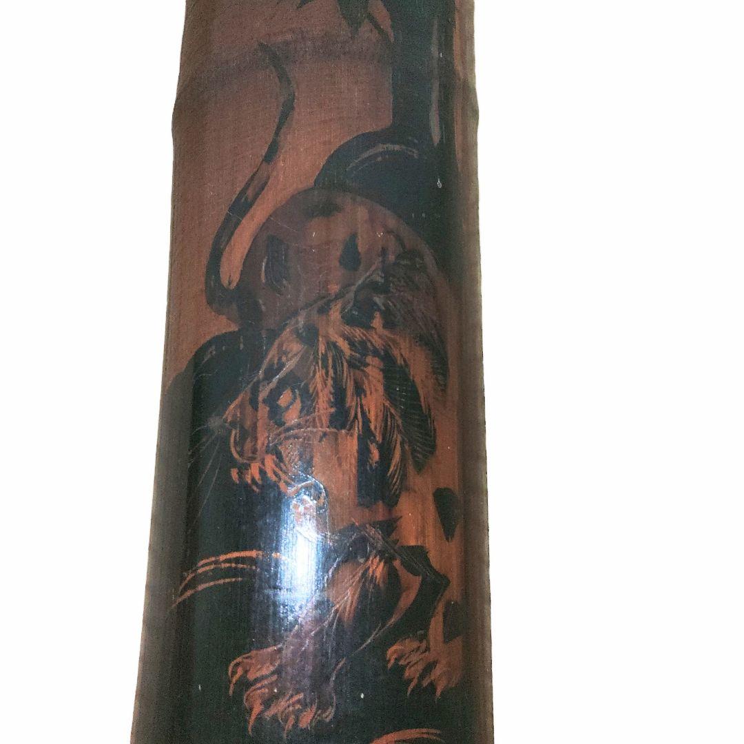 古竹壁掛け 竹細工 竹林の虎 縦41.5cm