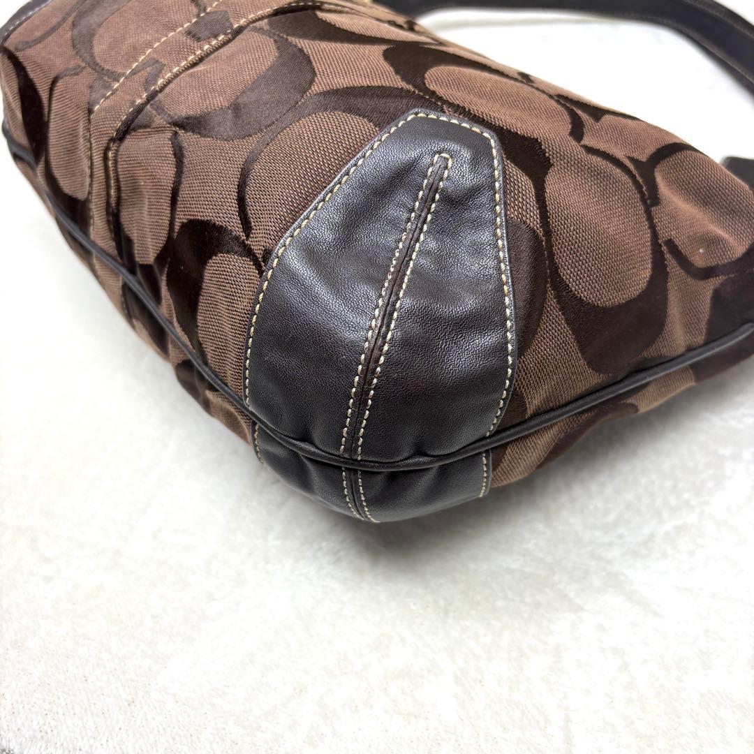 COACH コーチ ワンショルダー バッグ ブラウン シグネチャー 11290