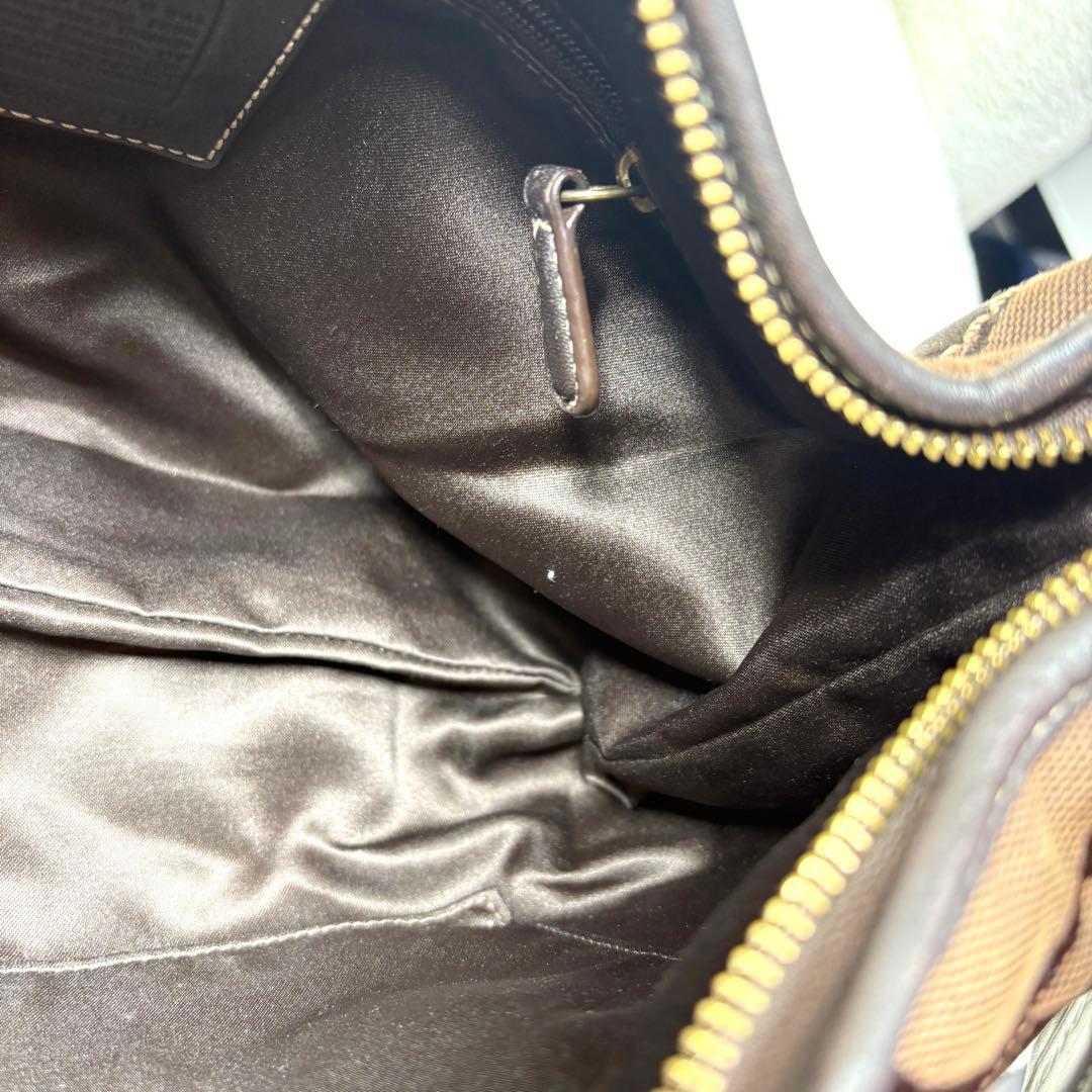 COACH コーチ ワンショルダー バッグ ブラウン シグネチャー 11290
