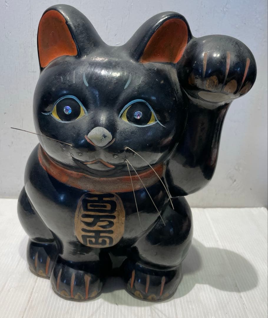 置物□猫 とても可愛らしい眠り猫 オブジェ 古民具 招き猫 江戸後期