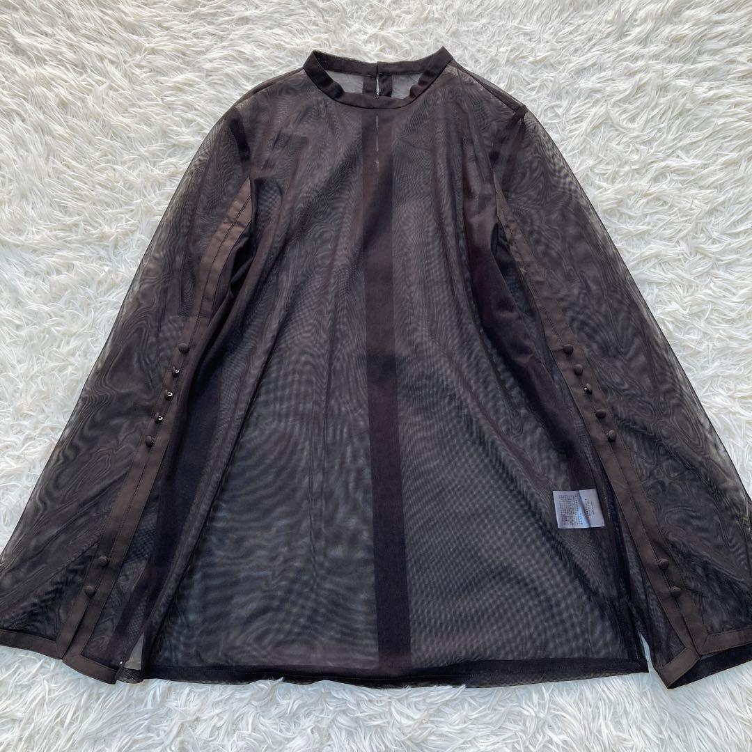 極美品✨kana ジャガード チュール セットドレス ブラウン ドレス S