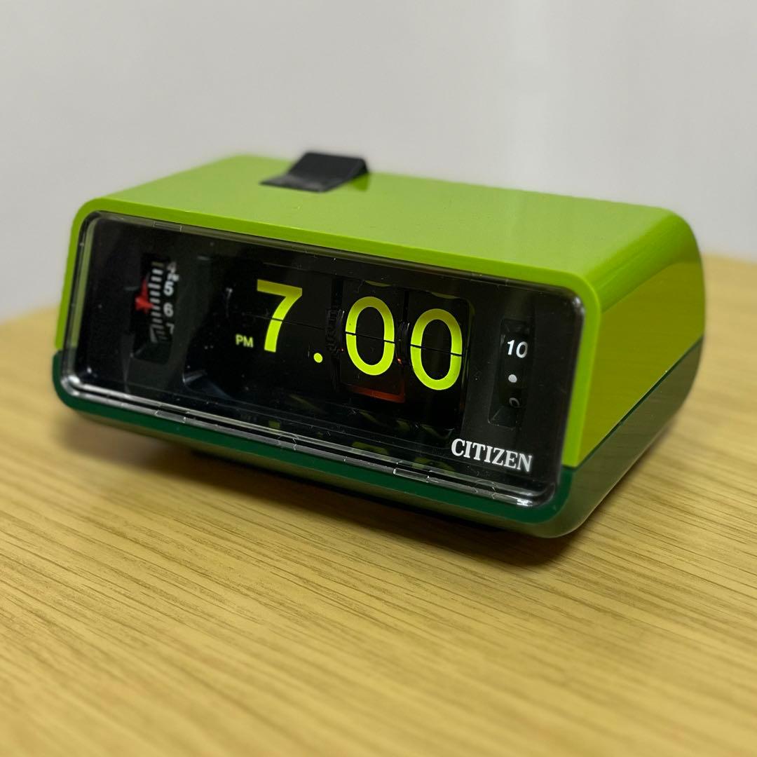 【メンテ済・動作正常】美品！CITIZEN パタパタ時計 ハイリーフ・カーチス緑 メンテ済・動作正常】CITIZEN パタパタ時計 ハイリーフ・カーチス 緑