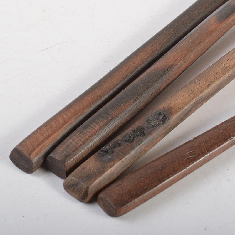 茶道具 黒柿製 茶杓 4点まとめて 箱付 N 6377 茶道具 黒柿製 茶杓 4点