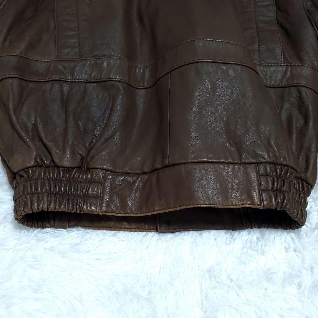 ヴィンテージ レザージャケット ライナー ボア襟 ラムレザー M ブラウン