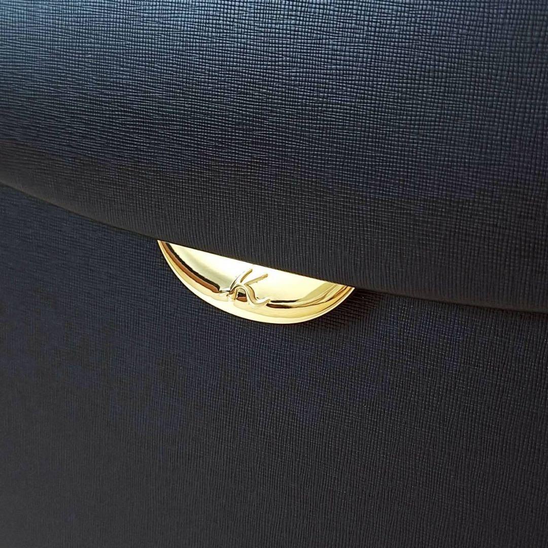 2113 【美品】キタムラ フォーマル 冠婚葬祭ハンドバッグ ゴールド金具 黒