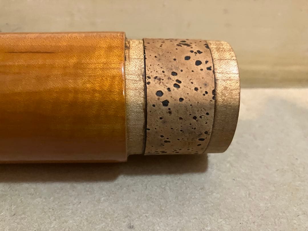 Zen-On 木製 バスリコーダー ケース付 管体美品 経年劣化あり