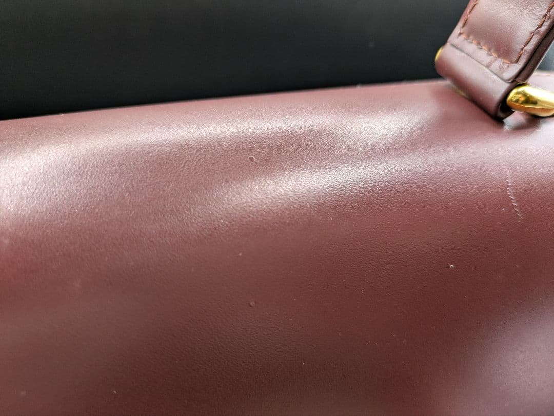 Cartier マストライン ハンドバッグ レザー ボルドー