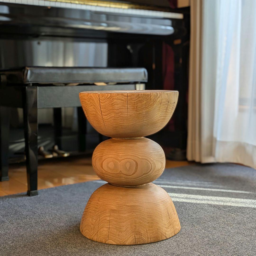 栗　天然木　丸太　椅子　スツール　 テーブル　高さ約39.5㎝