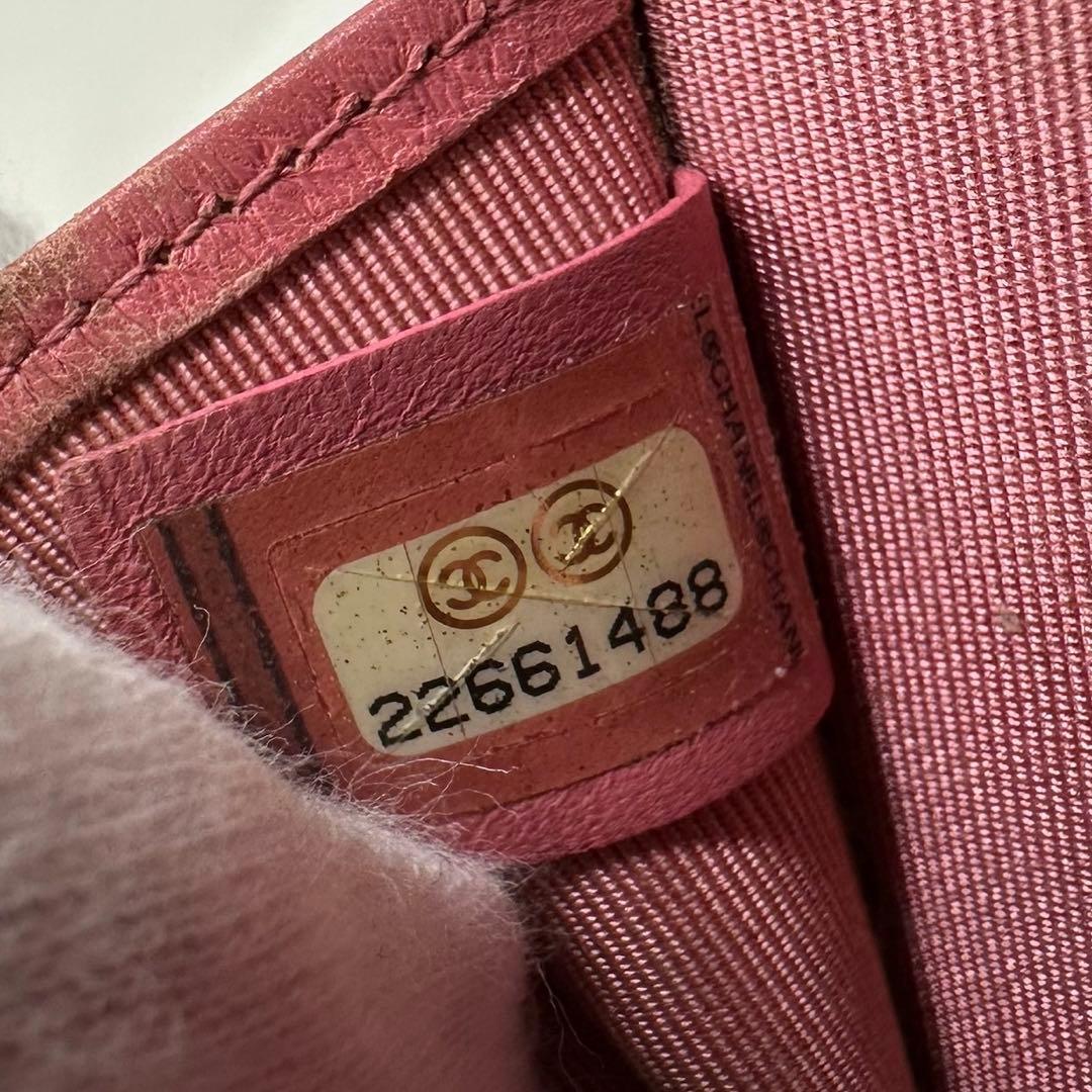 CHANEL シャネル ラムスキン ケース 小銭入れ ホルダー付き w8