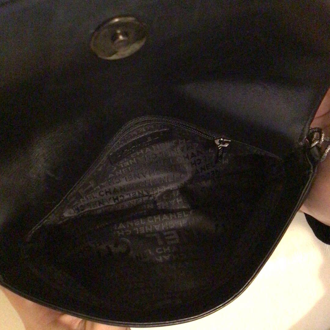 シャネル　カメリア　パーティーバッグ　チェーンウォレット　黒　アクセサリーポーチ