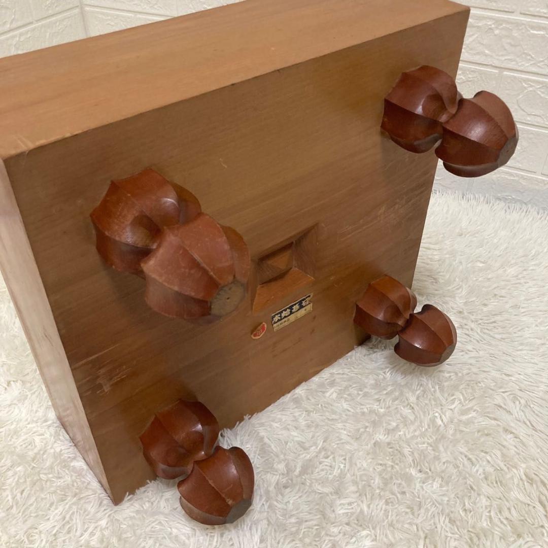 【美品】囲碁盤　本蛤碁石　へそ付き　脚付き　蛤碁石　囲碁盤　雪印　松寿