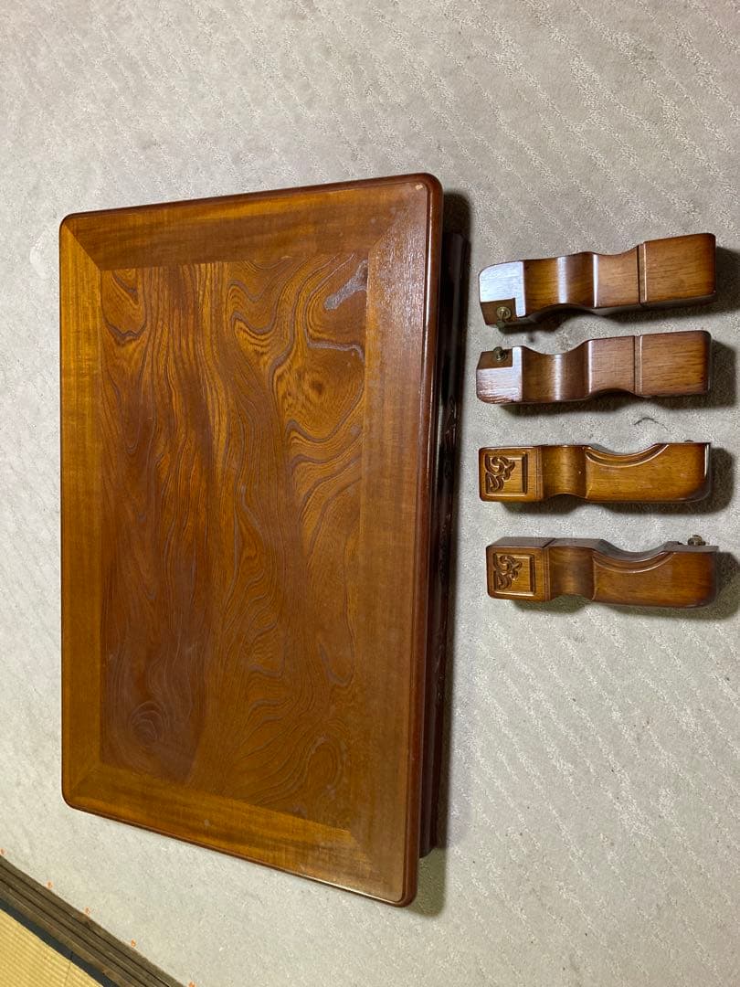 木製こたつ 彫刻入り