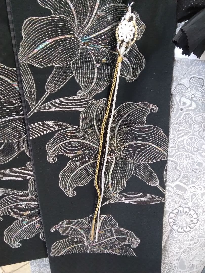 振袖、正絹山岡古都振袖、落款、西陣袋帯、 - メルカリ