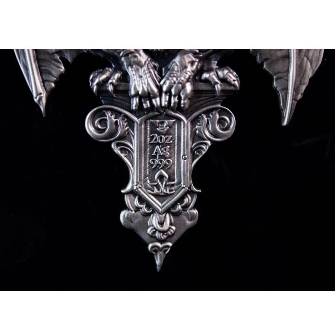 銀貨 ガーゴイル ハイレリーフ アンティーク 2オンス 2oz メダル