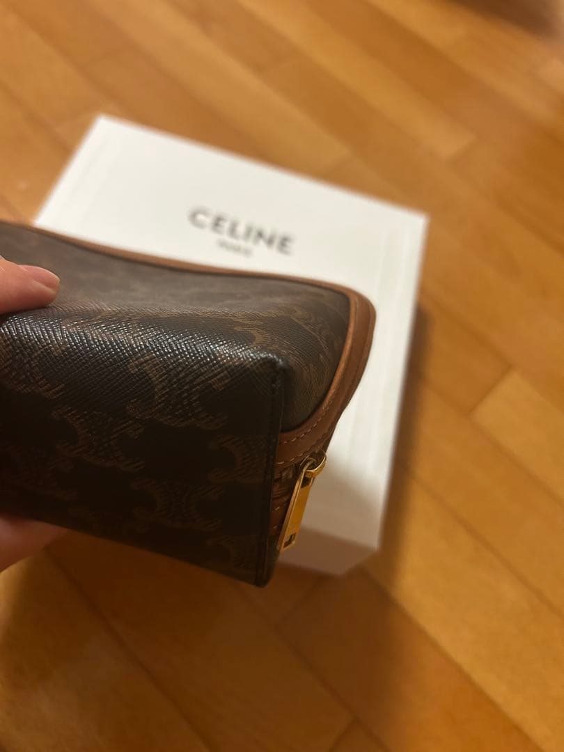 値下げ✳︎CELINE チェーン付きクラッチ / トリオンフキャンバス&ラムスキン