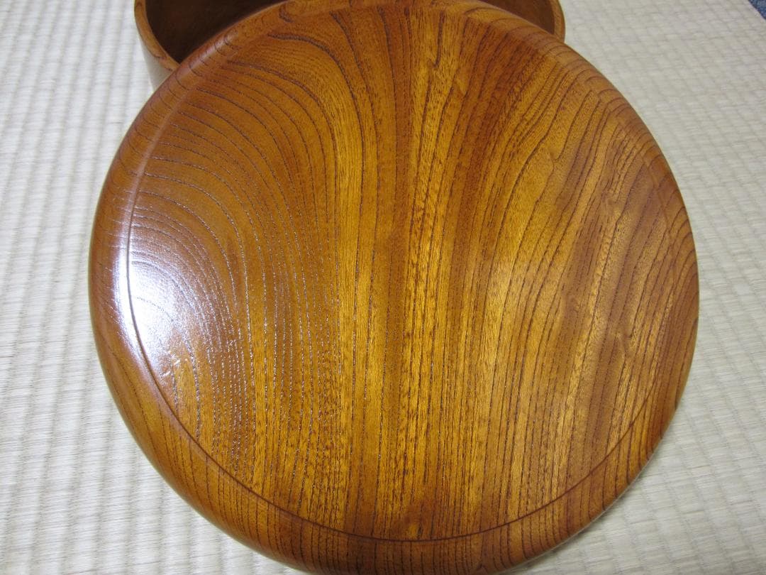 未使用品◇伝統工芸◇木目の美しい 欅(けやき)くり貫き 茶櫃 お