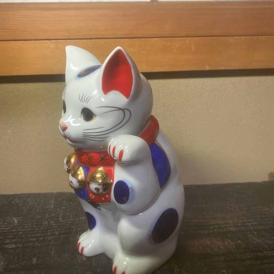 陶器製 招き猫 置物 約23cm11cm12cm