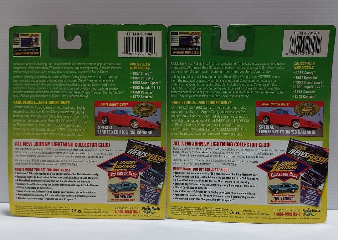 【1999/6台まとめ売り】ジョニーライトニング スーパーシェビー ミニカー