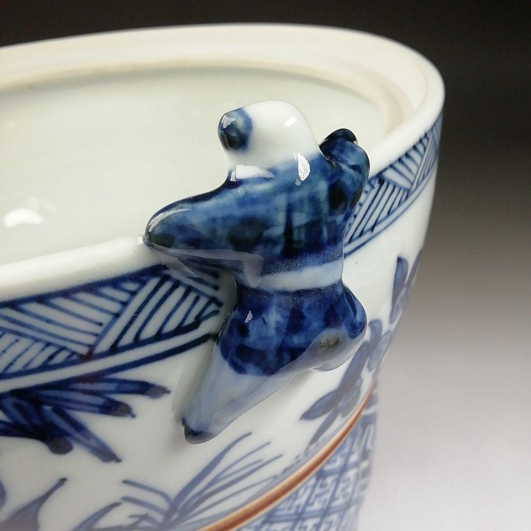 T743 水指 『染付 一閑人』『平安 西村徳泉 造』 共箱 茶道具