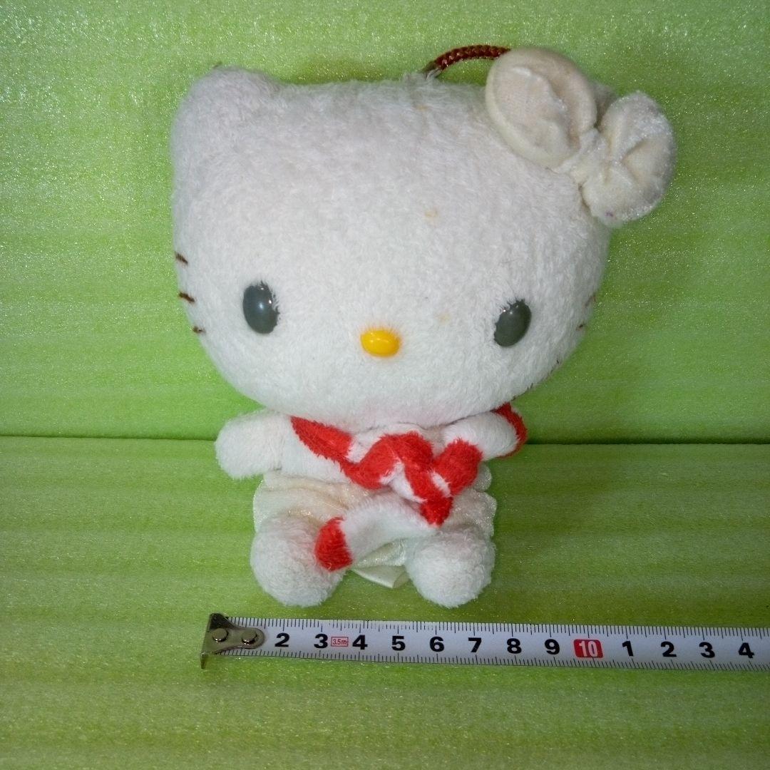 ハローキティ　HELLO KITTY　赤白マフラー　スカーフ　ぬいぐるみ　レア