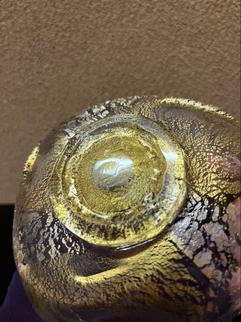 石井康治 ショップ 手吹き金彩硝子 茶碗