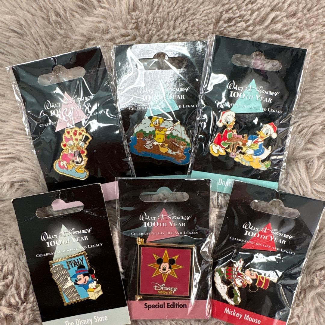 Walt Disney 100周年 ピンバッジ6個セット