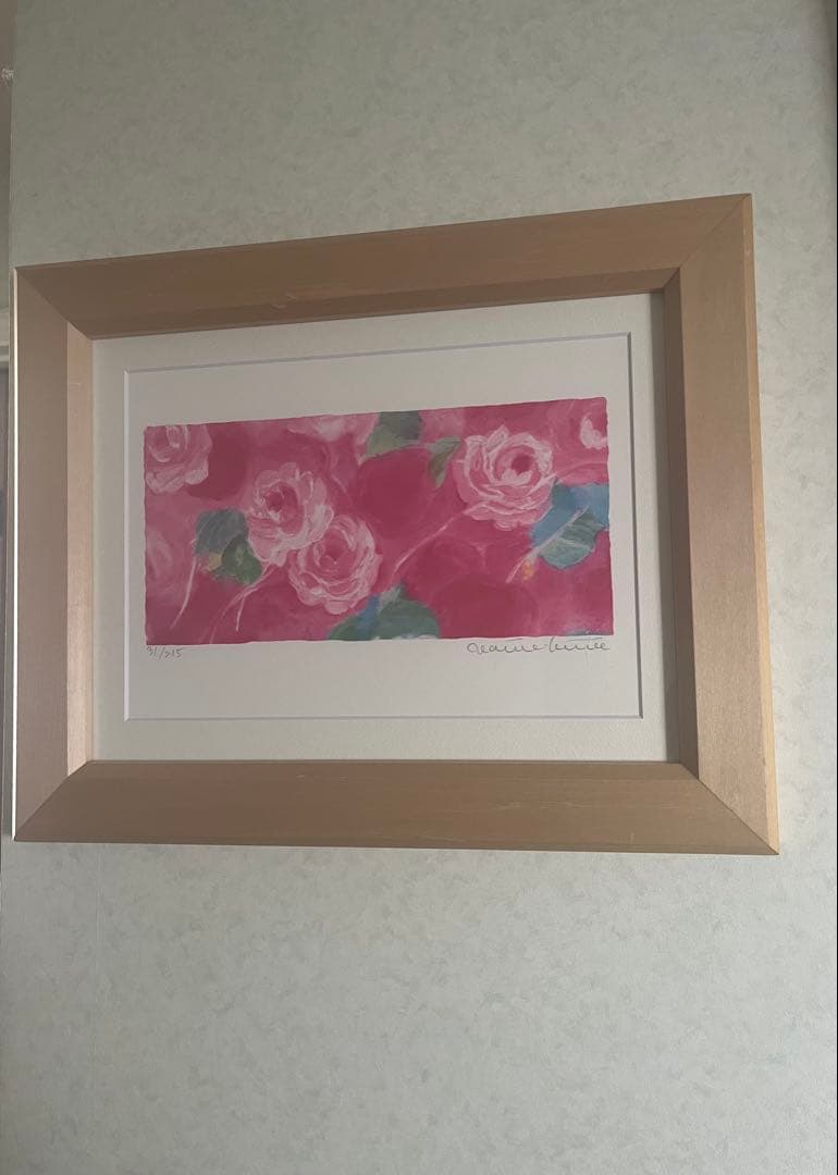 額入り版画 限定ジクレー ジニーキム バラの花 現行品 サイン.ED.証明書