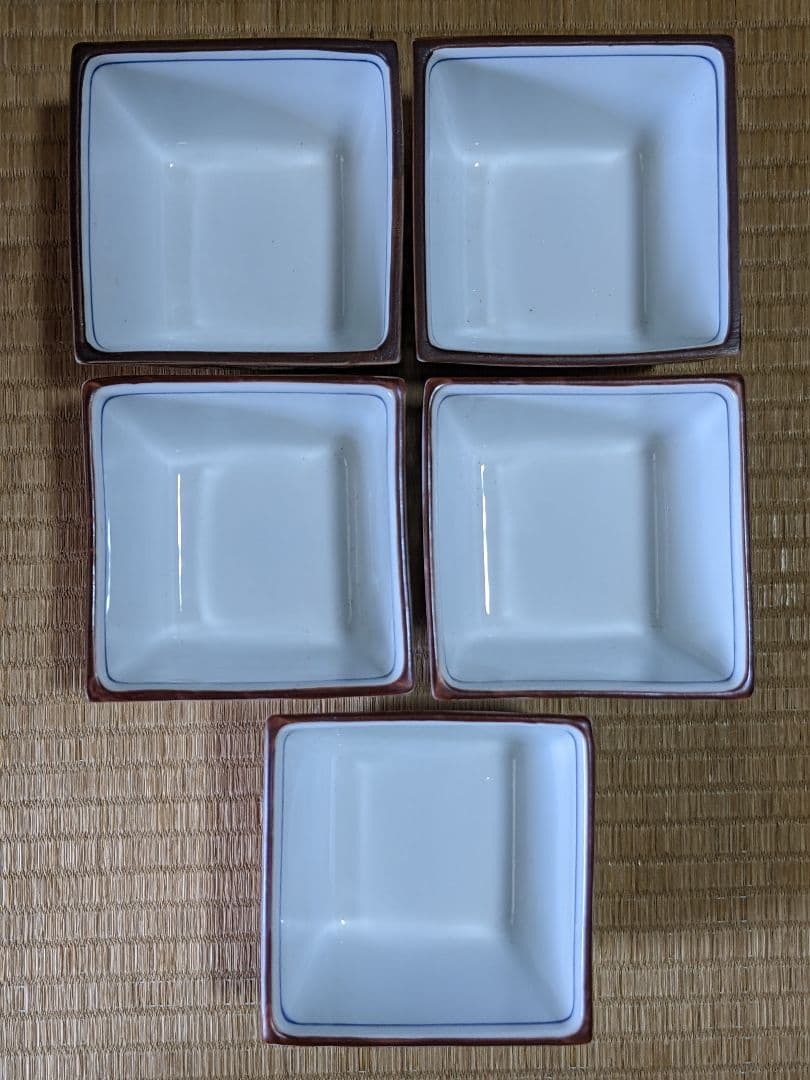 ♢有田焼 胡窯 赤絵 楼閣山水図 四方鉢 向付 九谷焼 茶道具 工芸品