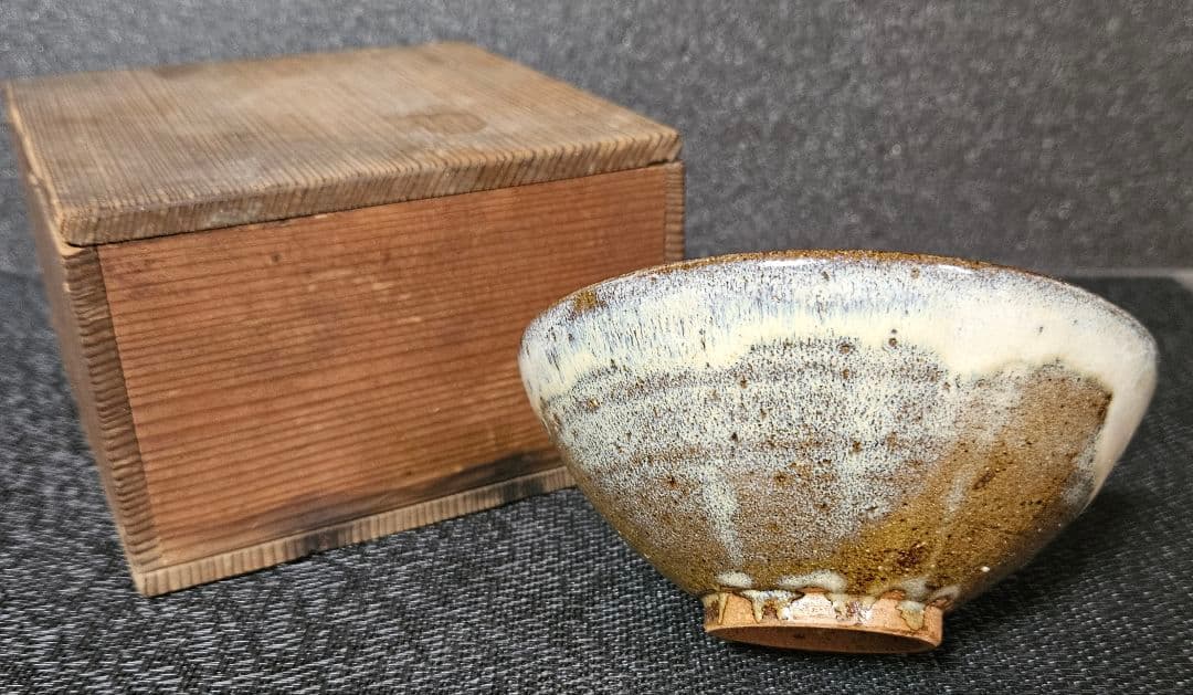 京焼【銀閣茶堂印】東山天目 天目茶碗 共箱 書付け箱 茶道具