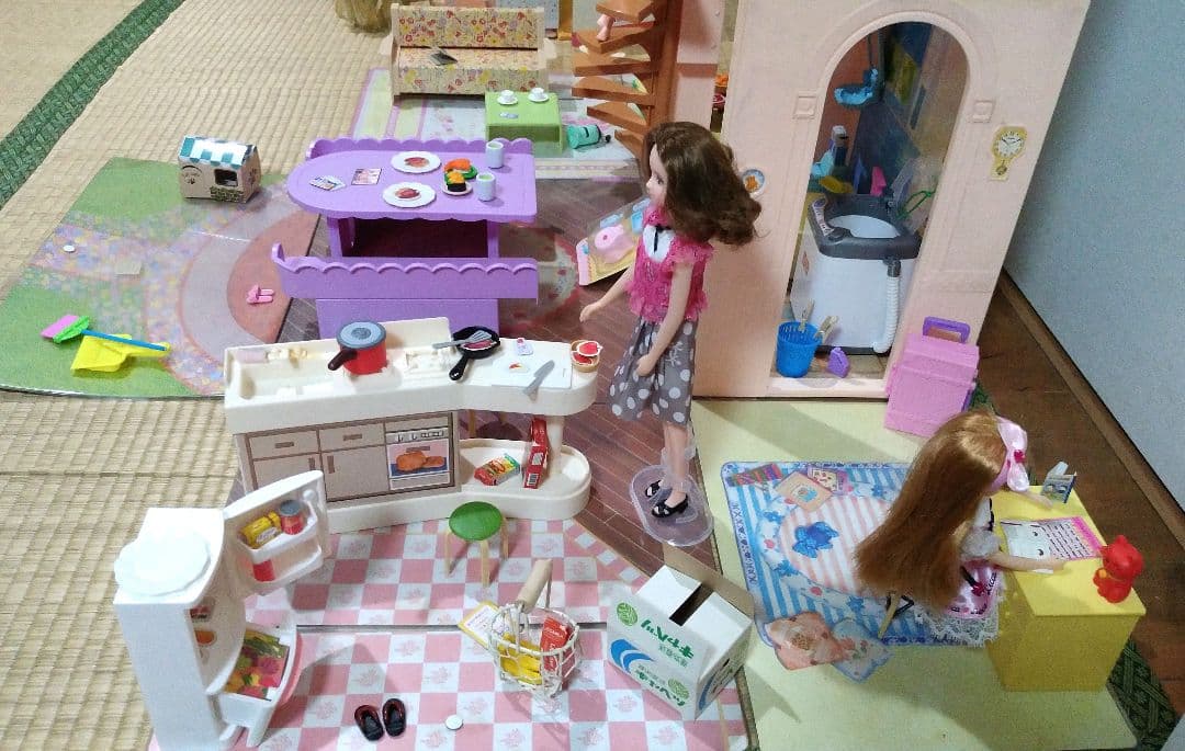 8' リカちゃん「おばあちゃんの家」洗濯機付 レア 昭和レトロ リカ