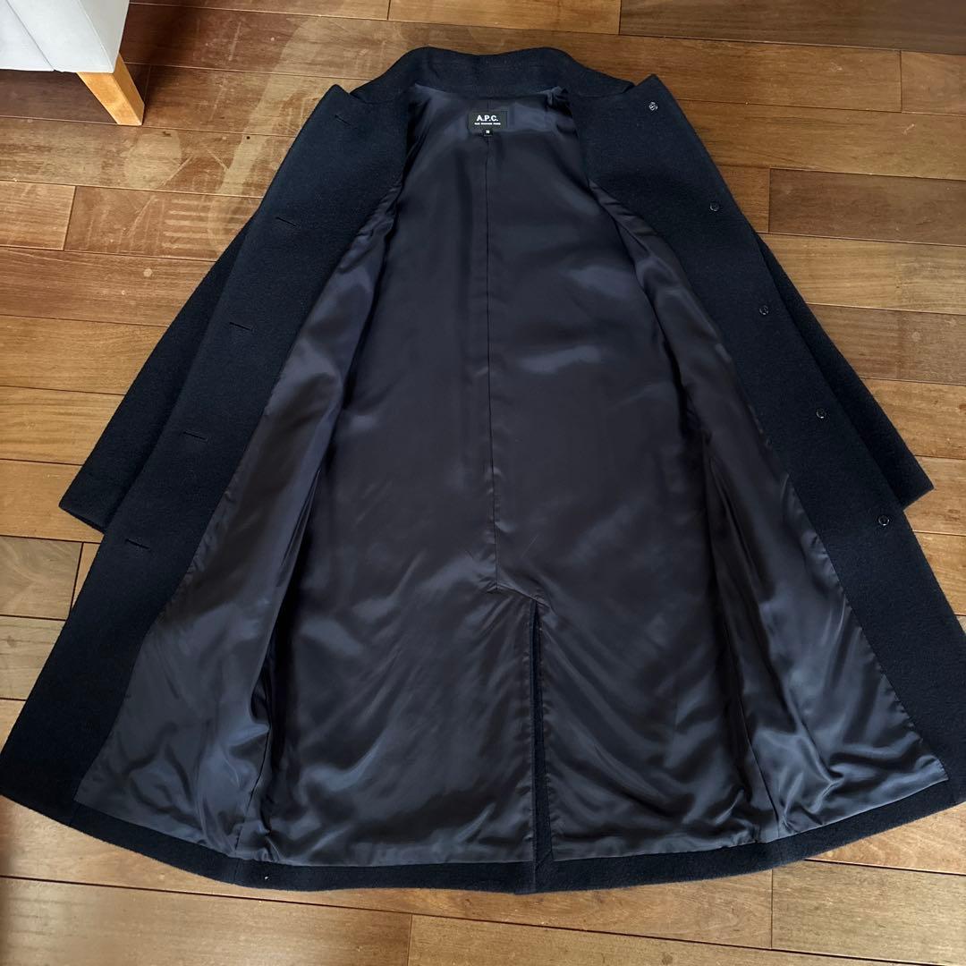 未使用】APC タグ付き 定番ウールネイビーコート！36ステンカラー